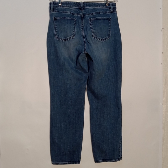 Talbots Jeans Straight Slim Mid Rise Women 8P Mid Wash Blue Stretch Ankle Cotton - Picture 2 of 11